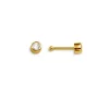 BOUCLE NEZ 14K BEZEL TIGE DROITE CZ