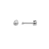 BOUCLE NEZ 14K BL BEZEL TIGE DROITE CZ