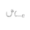 BOUCLE NEZ 14K BL TIGE COURBÉE CZ