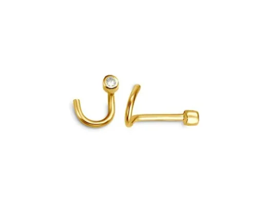 BOUCLE NEZ 14K TIGE COURBÉE 0,015 DIA