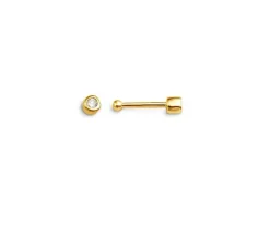 BOUCLE NEZ 14K TIGE DROITE 0,015 DIAMANT