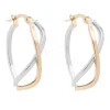 BOUCLES ANNEAUX CROISÉES EN OR 2 TONS