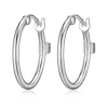 BOUCLES ANNEAUX EN ARGENT RHODIÉ UNIES