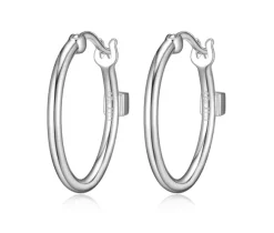 BOUCLES ANNEAUX EN ARGENT RHODIÉ UNIES