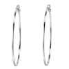 BOUCLES ANNEAUX EN ARGENT RHODIÉ UNI