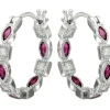 BOUCLES ANNEAUX EN ARGENT RHODIÉ SERTIES DE CUBIQUES ZIRCONIAS