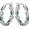 BOUCLES ANNEAUX EN ARGENT RHODIÉ SERTIES DE CUBIQUES ZIRCONIAS