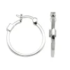 BOUCLES ANNEAUX EN ARGENT RHODIÉ UNIES