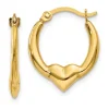 BOUCLES ANNEAUX EN OR JAUNE AVEC COEUR