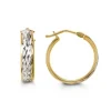 BOUCLES ANNEAUX 10K 2 TONS TAILLÉES DIAMANT