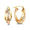 BOUCLES ANNEAUX OVALES EN OR 10K 3 TONS