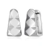 BOUCLES ANNEAUX TRIANGULAIRES MARTELÉES EN ARGENT RHODIÉ