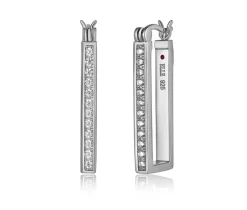 BOUCLES ARGENT CZ 25X10MM