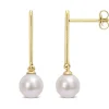 BOUCLES BARS EN OR SERTIES DE PERLES DpiEAU DOUCE