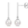 BOUCLES BARS EN OR SERTIES DE PERLES DpiEAU DOUCE