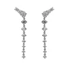 BOUCLES CASCADE EN ARGENT RHODIÉ SERTIES DE CZ