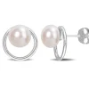BOUCLES CERCLE DE VIE EN OR SERTIES DE PERLE DpiEAU DOUCE