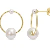BOUCLES CERCLES DE VIE EN OR SERTIES DE PERLES DpiEAU DOUCE