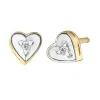 BOUCLES COEUR EN OR 2 TONS SERTIES DE DIAMANTS