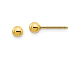 BOUCLES DE PERÇAGE BOULE EN OR JAUNE (*PERÇAGE GRATUIT)