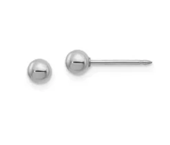 BOUCLES DE PERÇAGE BOULE EN OR BLANC (*PERÇAGE GRATUIT)