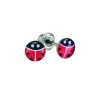BOUCLES DE PERÇAGE COCCINELLE EN ACIER/ÉMAIL (*PERÇAGE GRATUIT)