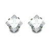 BOUCLES DE PERÇAGE EN ACIER SERTIES DE CUBIQUES ZIRCONIAS (*PERÇAGE GRATUIT)