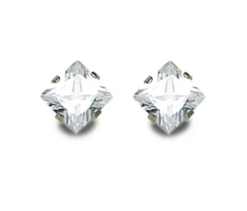 BOUCLES DE PERÇAGE EN ACIER SERTIES DE CUBIQUES ZIRCONIAS (*PERÇAGE GRATUIT)