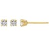 BOUCLES DE PERÇAGE EN ACIER/PVD OR 24K SERTIES DE CUBIQUES ZIRCONIAS (*PERÇAGE GRATUIT)