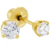 BOUCLES DE PERÇAGE EN ACIER/PVD OR 24K SERTIES DE CUBIQUES ZIRCONIAS (*PERÇAGE GRATUIT)