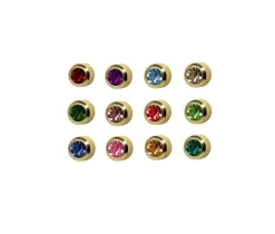 BOUCLES DE PERÇAGE EN ACIER/PVD OR SERTIES DE PIERRES DE COULEURS