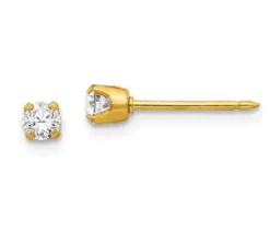 BOUCLES DE PERÇAGE EN OR SERTIES DE CUBIQUES ZIRCONIAS (*PERÇAGE GRATUIT)