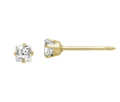 BOUCLES DE PERÇAGE EN OR SERTIES DE CUBIQUES ZIRCONIAS (*PERÇAGE GRATUIT)