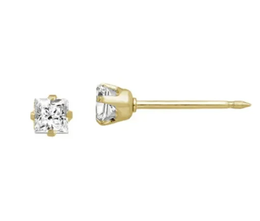 BOUCLES DE PERÇAGE EN OR SERTIES DE CUBIQUES ZIRCONIAS (*PERÇAGE GRATUIT)