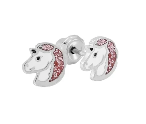 BOUCLES DE PERÇAGE LICORNE EN ACIER/ÉMAIL (*PERÇAGE GRATUIT)