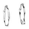 BOUCLES ELLE ANNEAUX EN ARGENT RHODIÉ TWISTÉES
