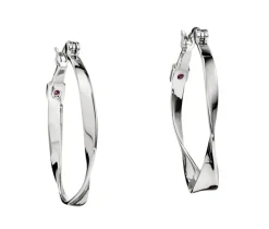 BOUCLES ELLE ANNEAUX EN ARGENT RHODIÉ TWISTÉES