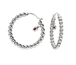 BOUCLES ELLE ANNEAUX EN ARGENT RHODIÉ