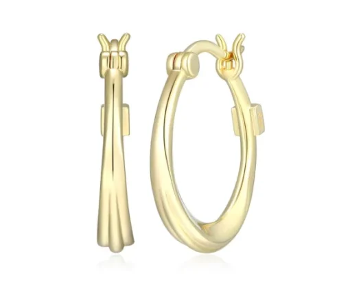 BOUCLES ELLE ANNEAUX EN ARGENT/PVD OR