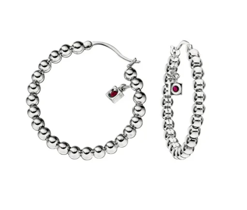 BOUCLES ELLE ANNEAUX EN ARGENT RHODIÉ