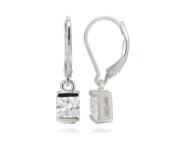 BOUCLES ELLE EN ARGENT RHODIÉ SERTIES DE CUBIQUES ZIRCONIAS