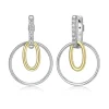 BOUCLES ELLE EN ARGENT/PVD OR 2 TONS SERTIES DE CUBIQUES ZIRCONIAS