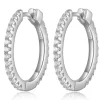 BOUCLES ELLE HUGGIES EN ARGENT RHODIÉ SERTIES DE CUBIQUES ZIRCONIAS