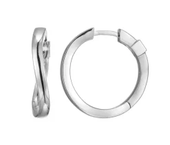 BOUCLES ELLE HUGGIES EN ARGENT RHODIÉ