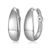 BOUCLES ELLE HUGGIES EN ARGENT RHODIÉ