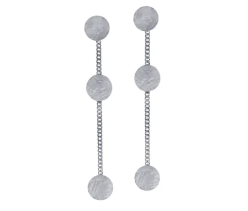 BOUCLES EN ARGENT AVEC PLAQUES RONDES ET MAILLE GOURMETTE