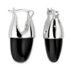 BOUCLES EN ARGENT RHODIÉ SERTIES DpiAGATES NOIRES