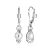 BOUCLES EN ARGENT RHODIÉ SERTIES DE PERLE DE CULTURE