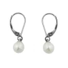 BOUCLES EN OR BLANC SERTIE DE PERLES DpiEAU DOUCE SUR ATTACHES FRANÇAISES