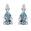 BOUCLES EN OR BLANC SERTIES DpiAIGUEMARINES ET DE DIAMANTS CANADIENS